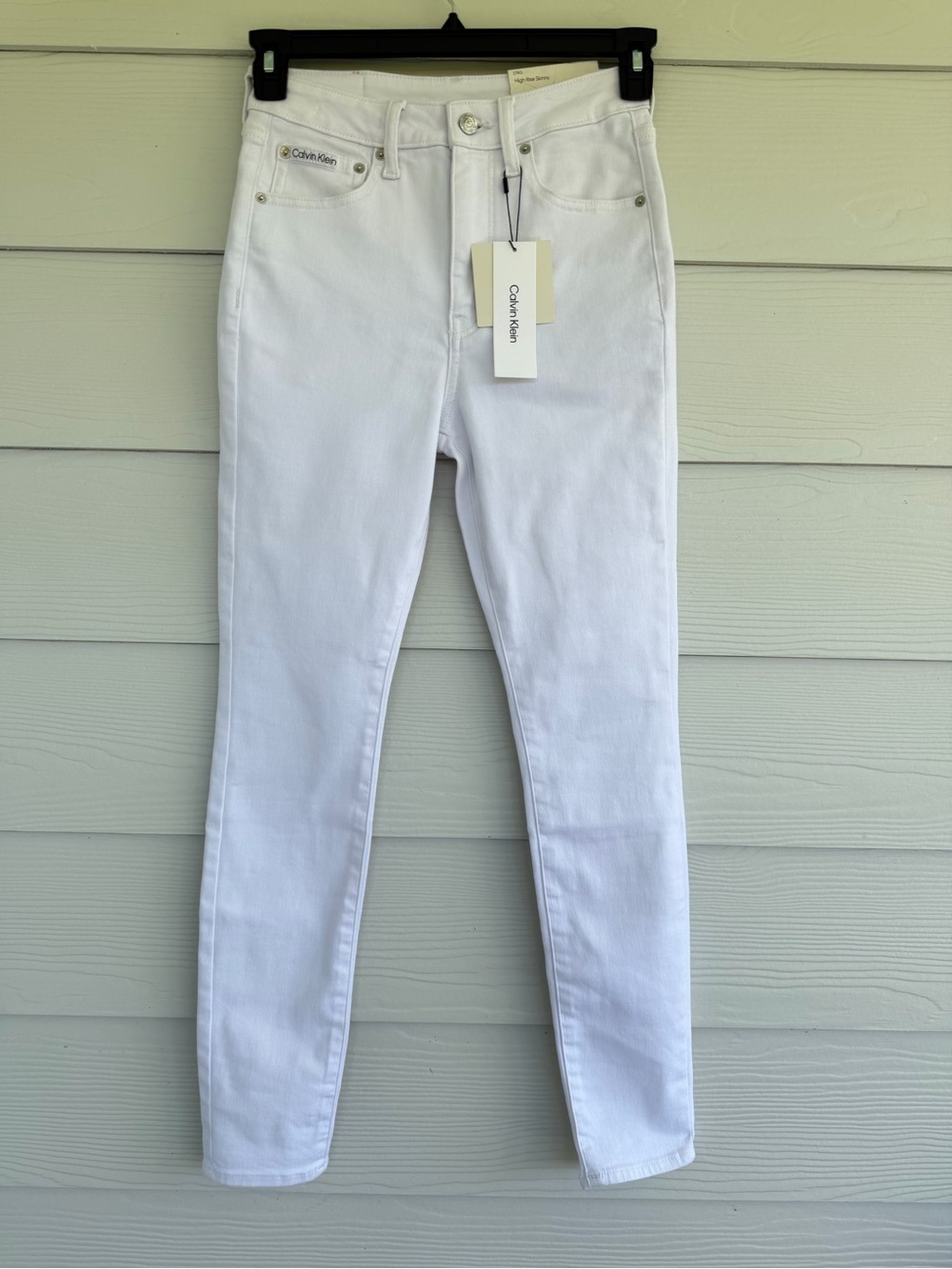 Calvin Klein Jeans Women’s 27R High Rise Skinny Optic White Stretch NWT